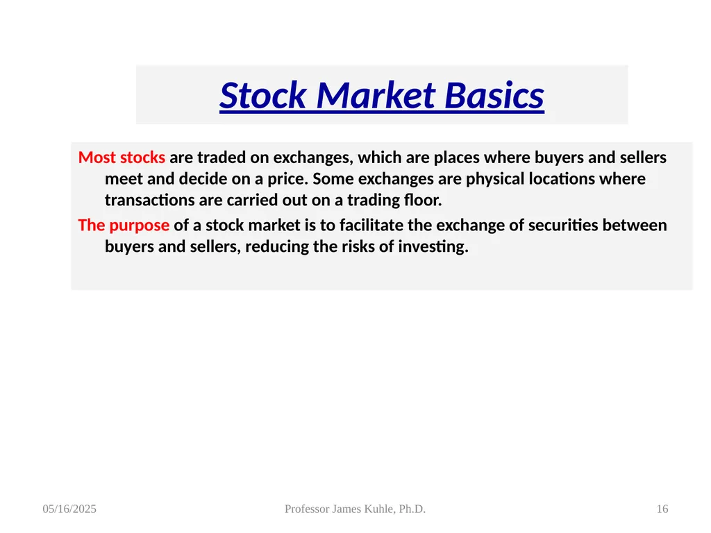 Common Stock Basics 1. Definition: Stocks are A - slide 16 of 50