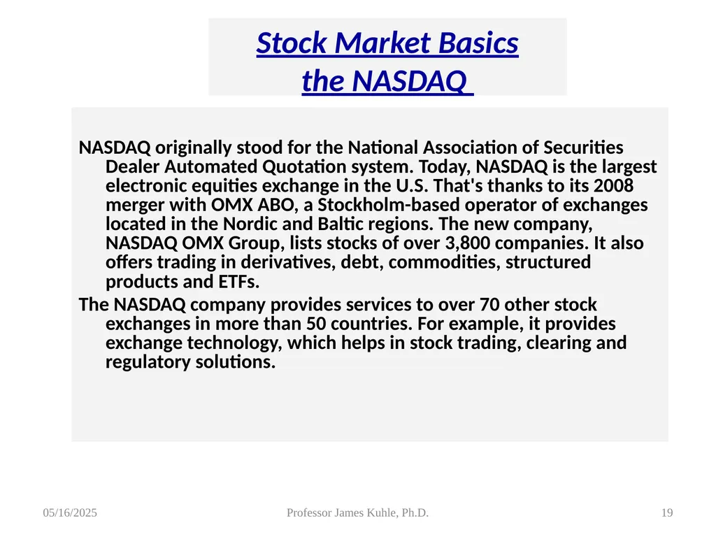 Common Stock Basics 1. Definition: Stocks are A - slide 19 of 50