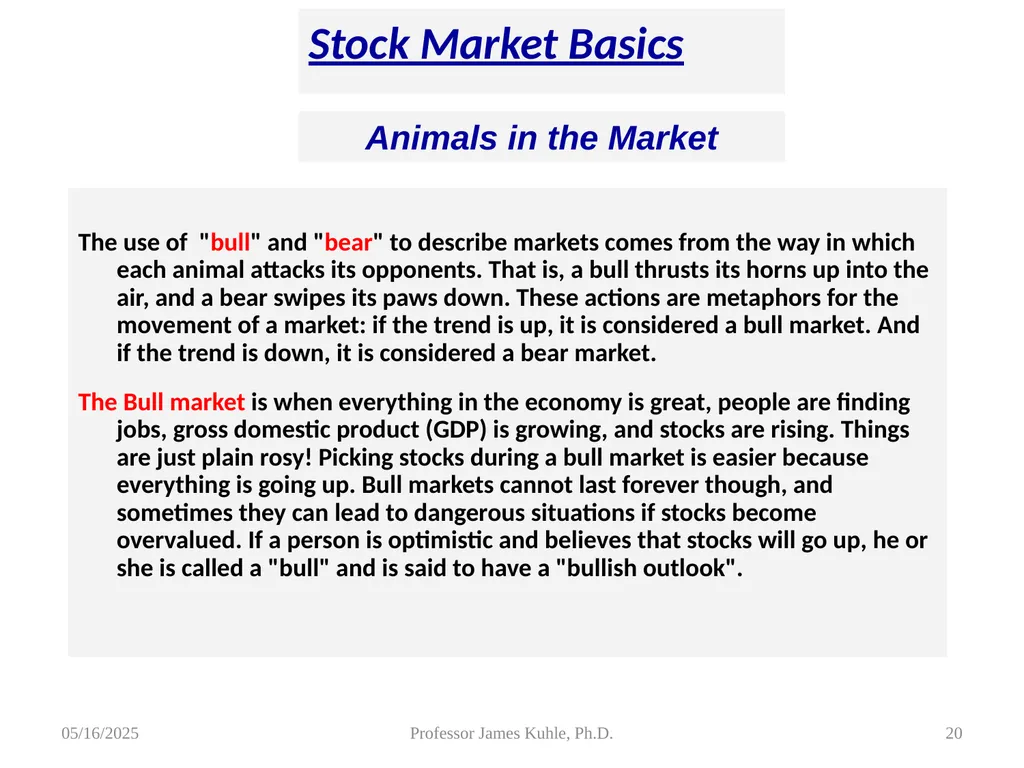 Common Stock Basics 1. Definition: Stocks are A - slide 20 of 50