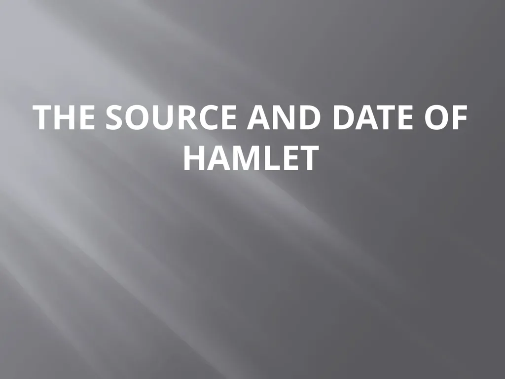 WILLIAM SHAKESPEARE’S HAMLET (THE PRINCE OF - slide 4 of 31