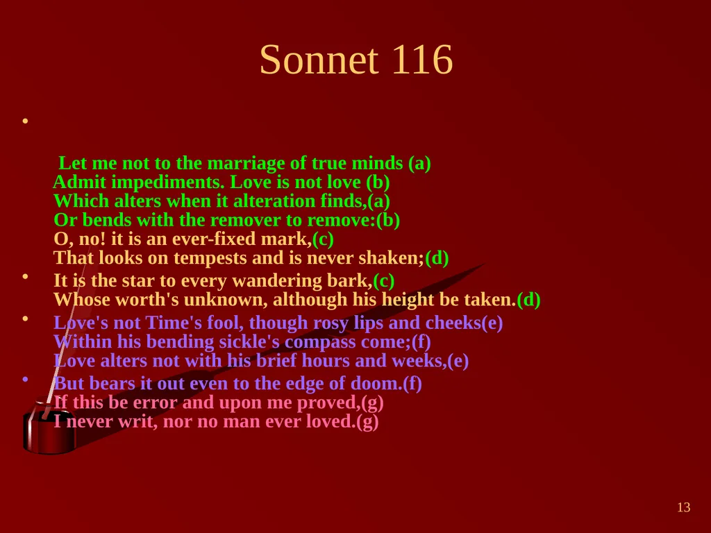 1 Shakespeare Sonnets English Year 9 2 William - slide 13 of 15