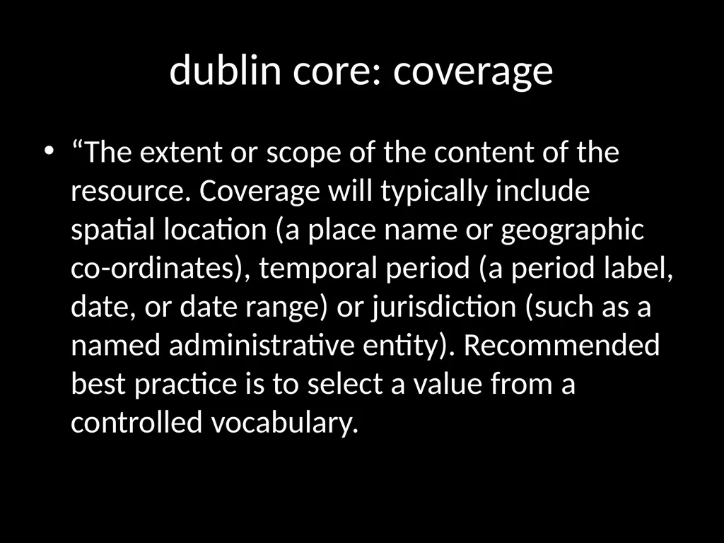 LIS654 lecture 5 DC metadata and omeka tables - slide 9 of 30