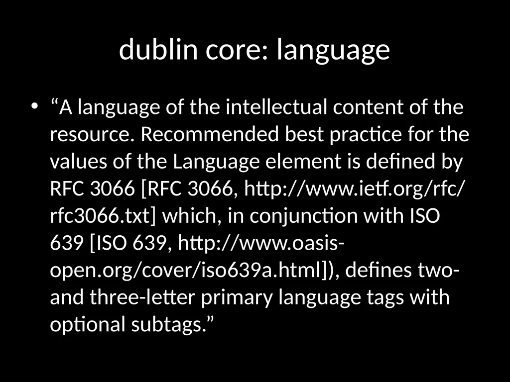 LIS654 lecture 5 DC metadata and omeka tables - slide 17 of 30
