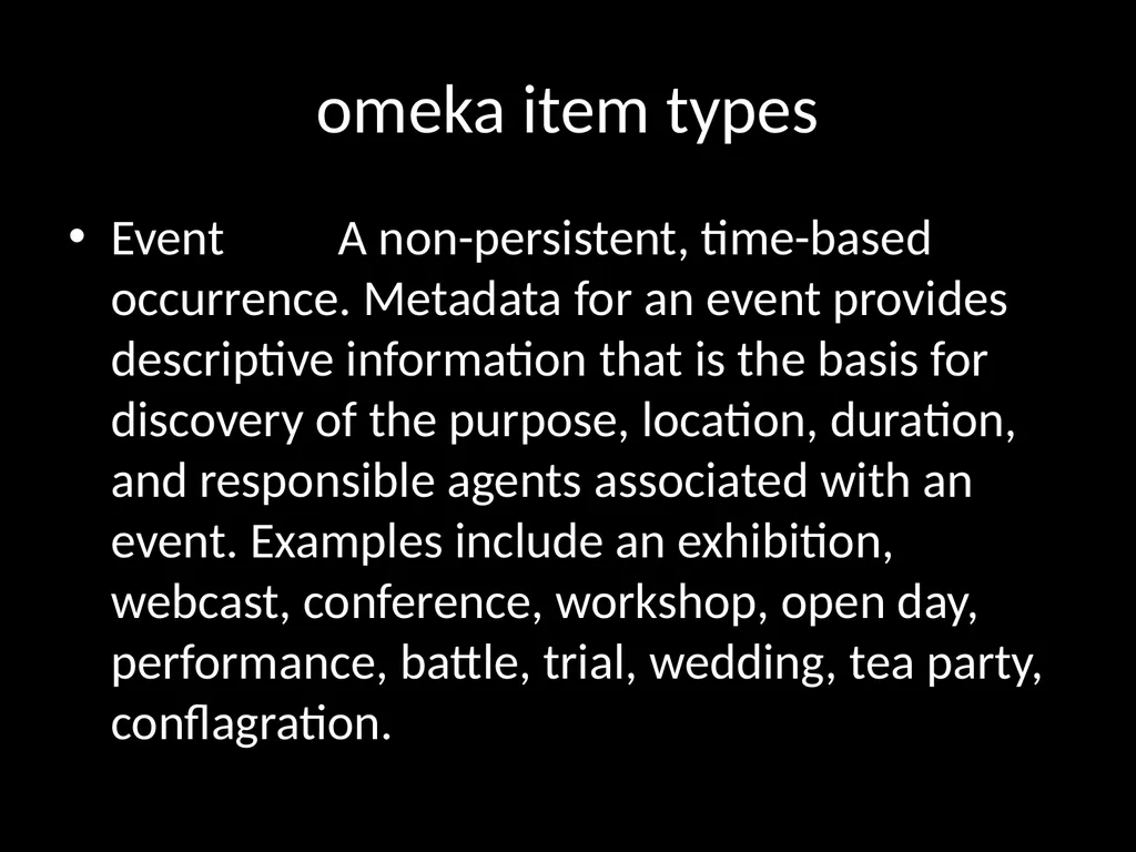 LIS654 lecture 5 DC metadata and omeka tables - slide 21 of 30