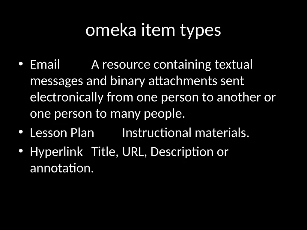 LIS654 lecture 5 DC metadata and omeka tables - slide 22 of 30