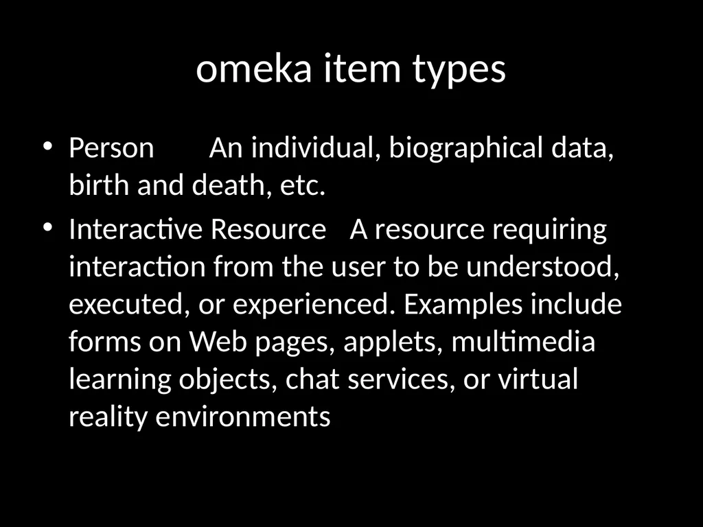 LIS654 lecture 5 DC metadata and omeka tables - slide 23 of 30