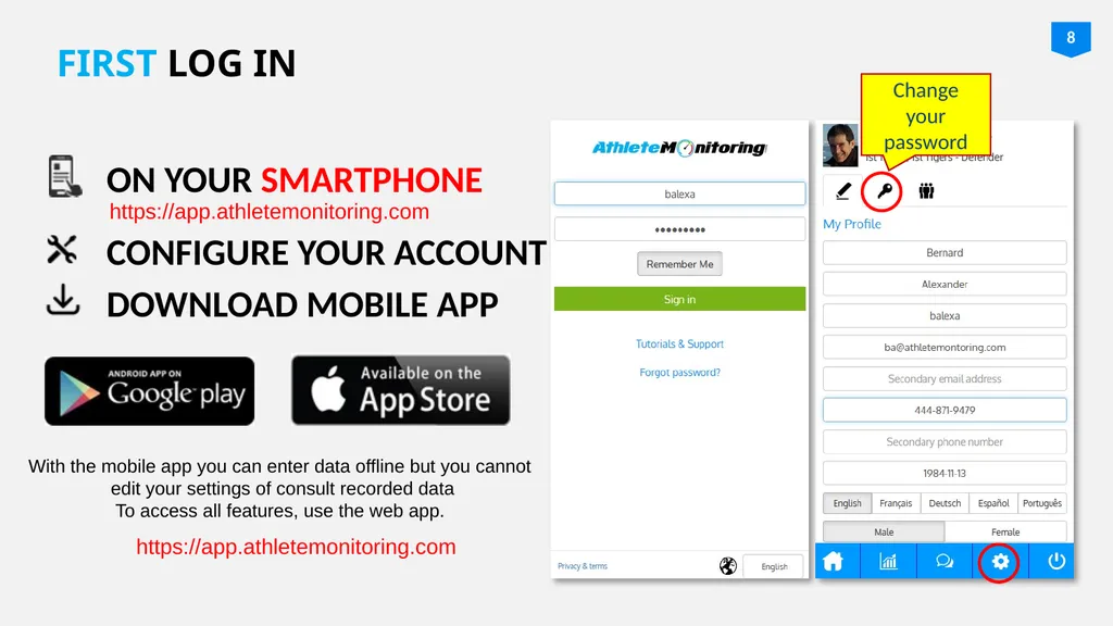 GETTING STARTED WITH ATHLETEMONITORING.COM FOR - slide 8 of 14