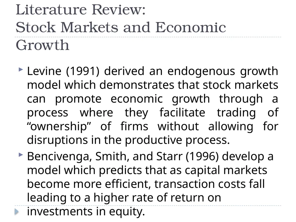 The Interaction between the Stock Market and - slide 5 of 22