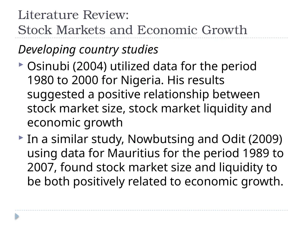 The Interaction between the Stock Market and - slide 6 of 22