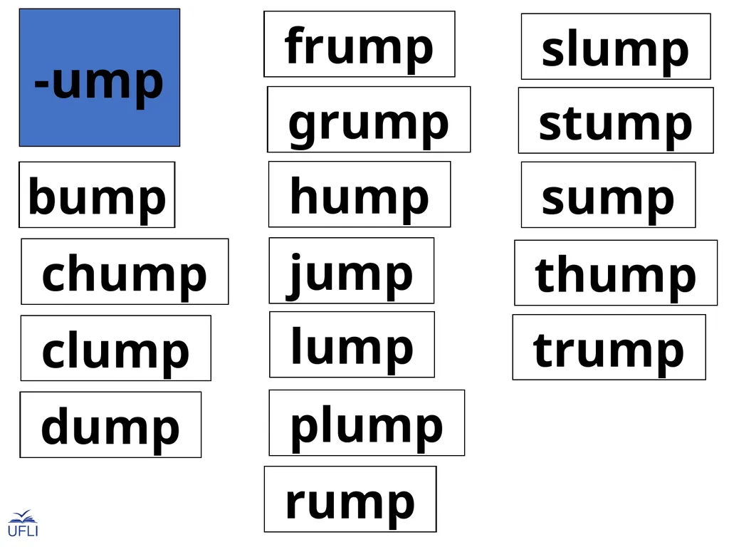 Phonogram Word Cards U Phonograms Note: Use these - slide 11 of 19