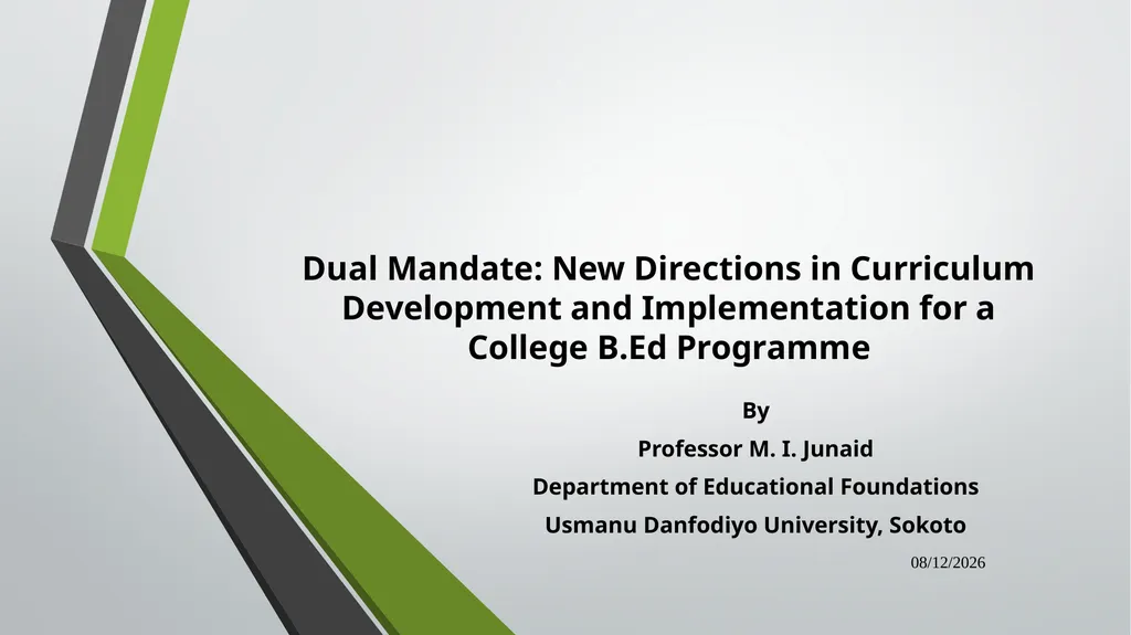Dual Mandate: New Directions in Curriculum - slide 1 of 47