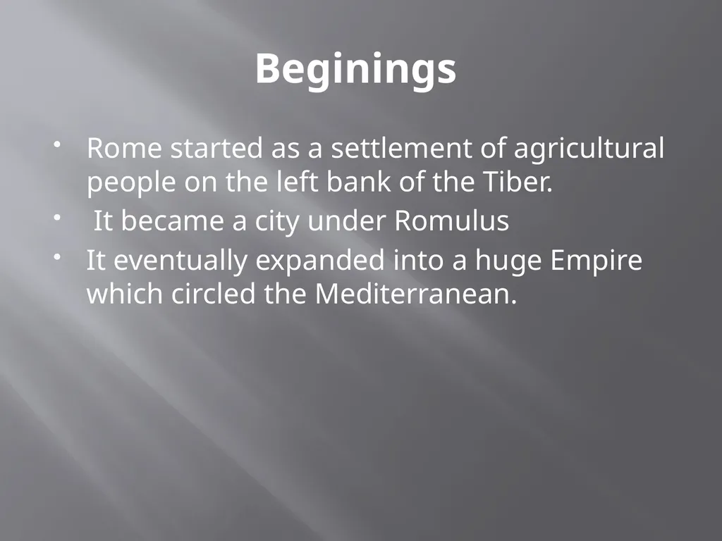 The Romans: Foundation Myth Romulus and Remus The - slide 3 of 9