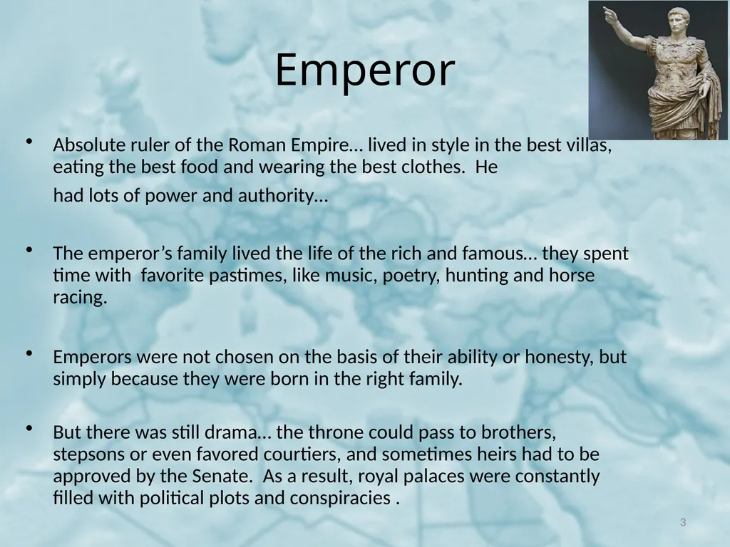 Social Hierarchy in the Roman Empire Emperors, - slide 3 of 31