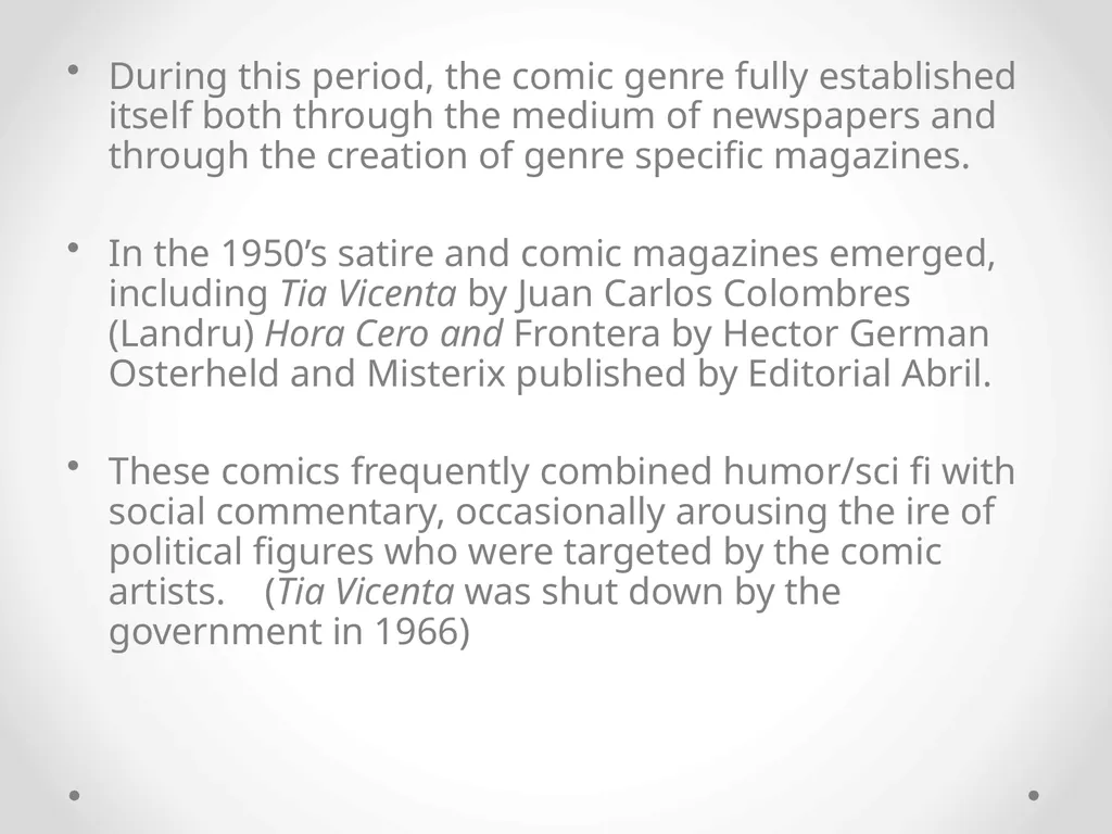 Comics in Argentina Historietas e historia - slide 5 of 16
