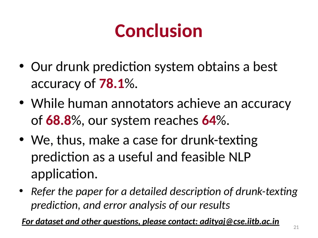 Applications of Text Analytics: Drunk-texting and - slide 21 of 49