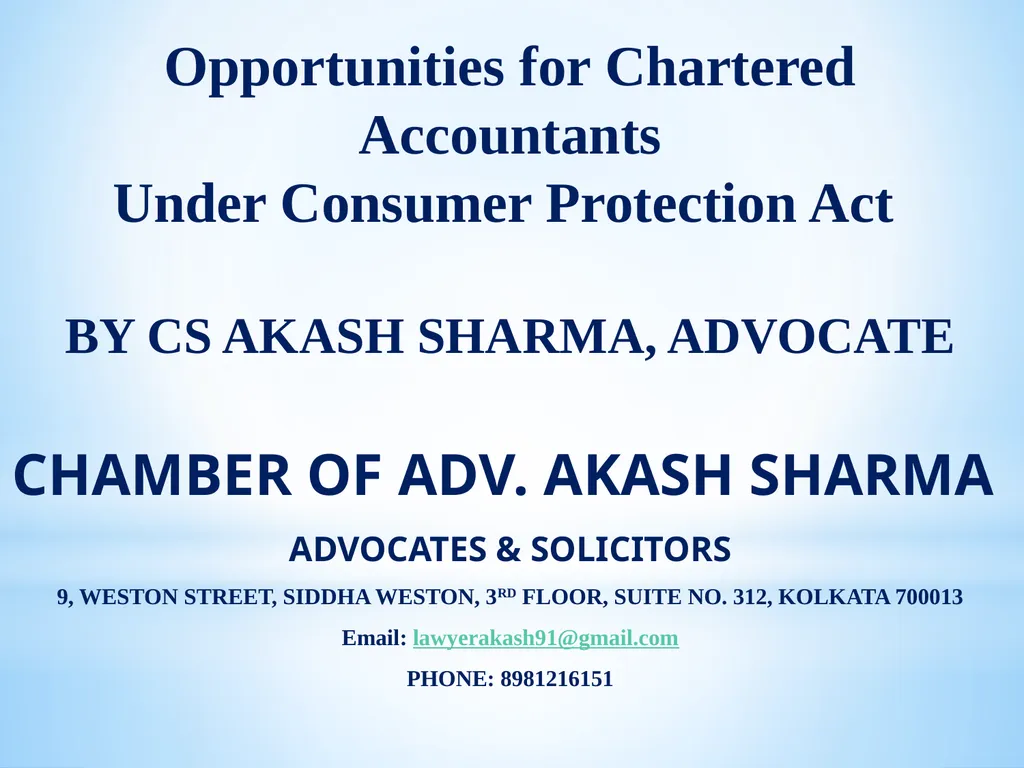 Opportunities for Chartered Accountants Under - slide 1 of 53