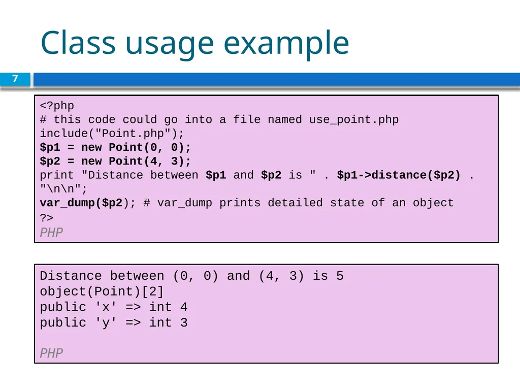 Object Oriented PHP CS380 1 Why use classes and - slide 7 of 11