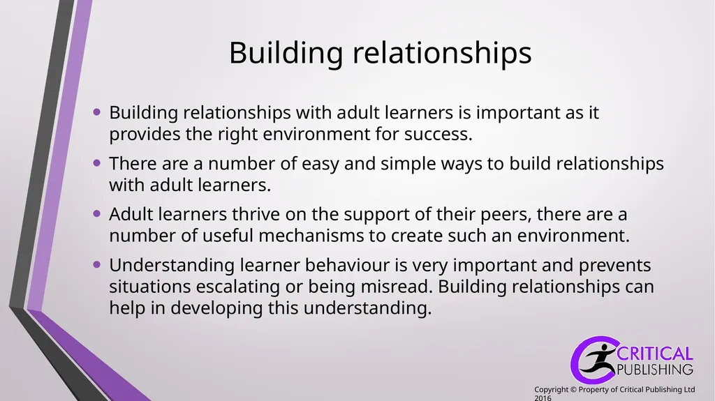 Teaching and Supporting Adult Learners Jackie - slide 13 of 15