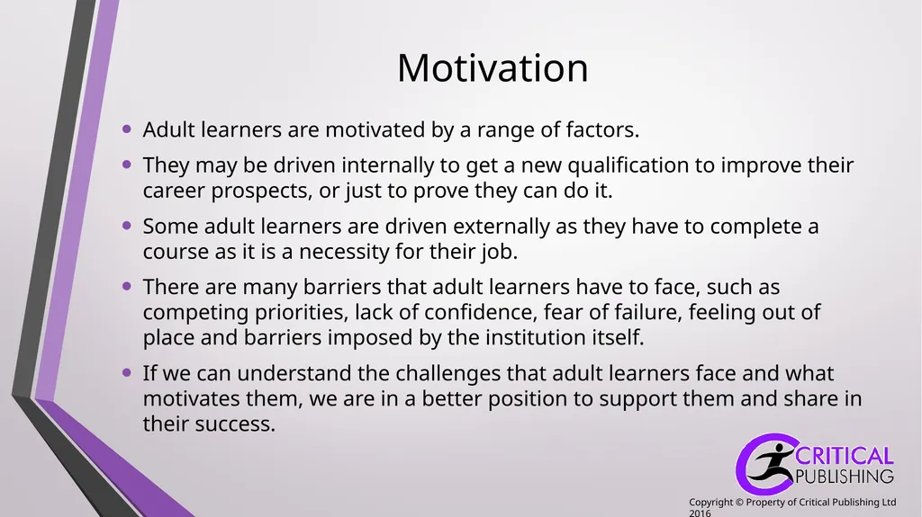 Teaching and Supporting Adult Learners Jackie - slide 7 of 15