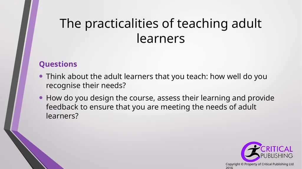 Teaching and Supporting Adult Learners Jackie - slide 10 of 15