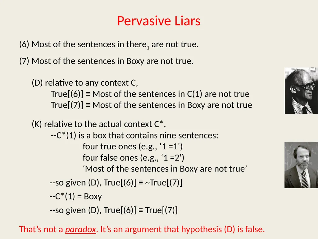 Fostering Liars Paul M. Pietroski Rutgers - slide 26 of 44