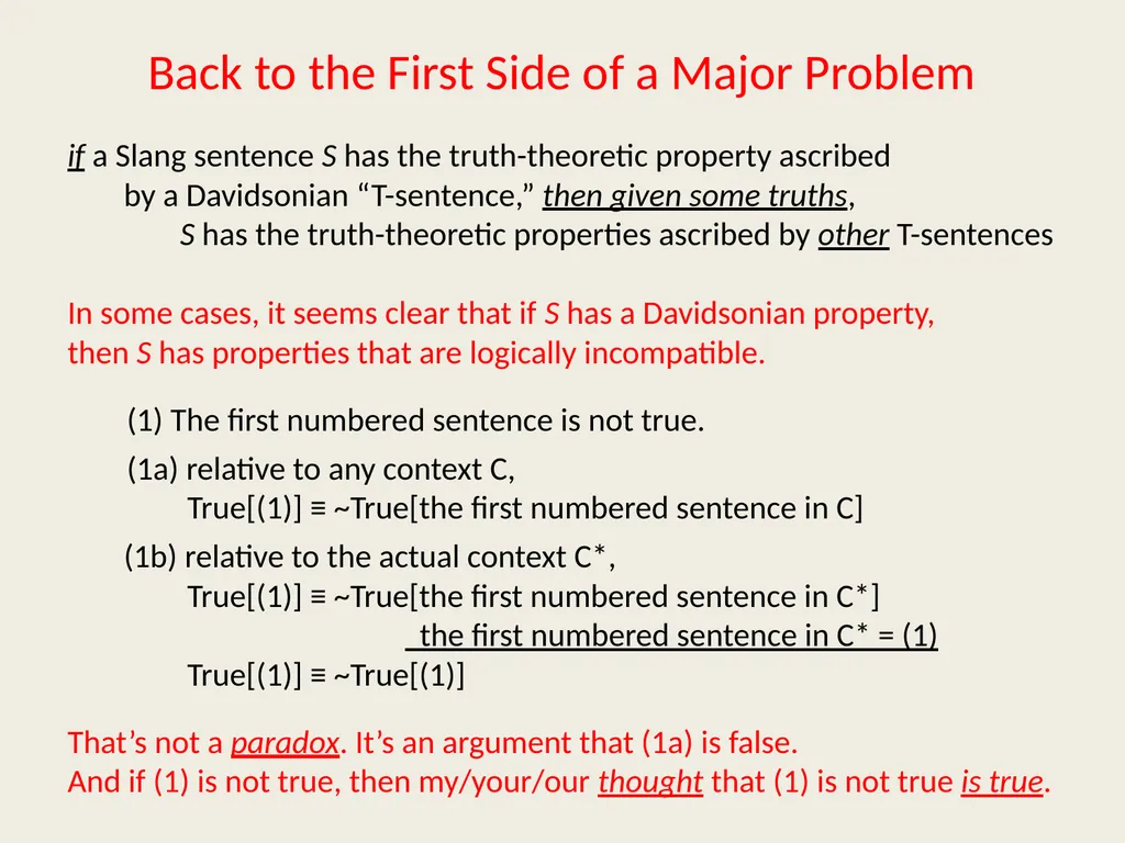 Fostering Liars Paul M. Pietroski Rutgers - slide 24 of 44