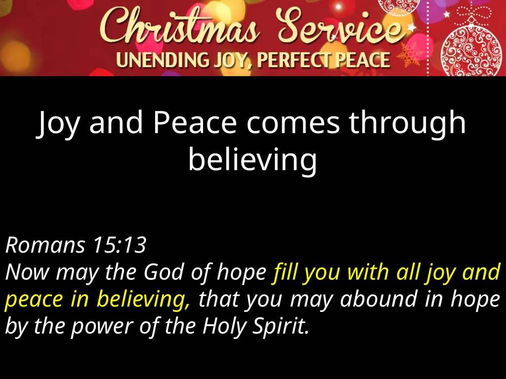 Luke 2:1-14 Two Great Commodities : Joy and Peace - slide 31 of 38