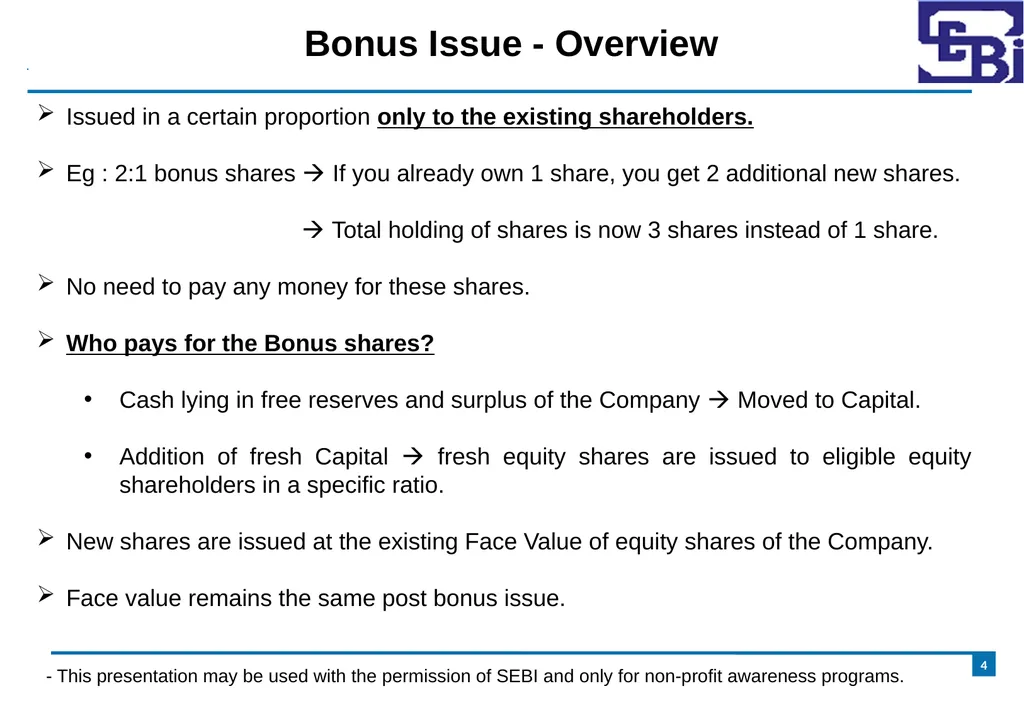 Corporate Actions [Bonus, Stock Split and - slide 4 of 16