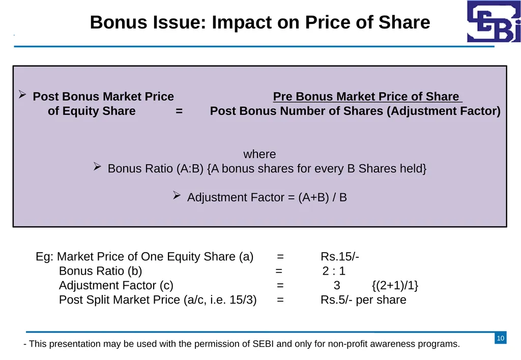Corporate Actions [Bonus, Stock Split and - slide 10 of 16