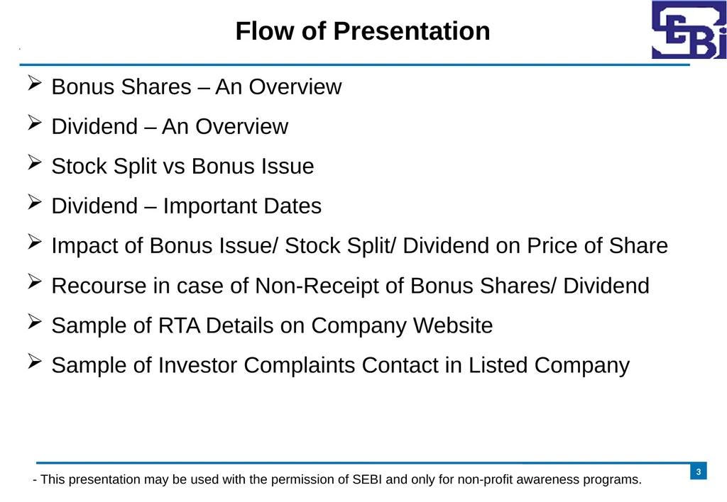 Corporate Actions [Bonus, Stock Split and - slide 3 of 16