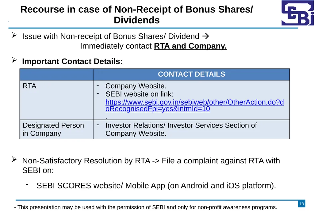 Corporate Actions [Bonus, Stock Split and - slide 13 of 16