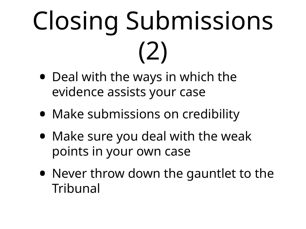 Employment Tribunal Advocacy Presented by John - slide 15 of 17