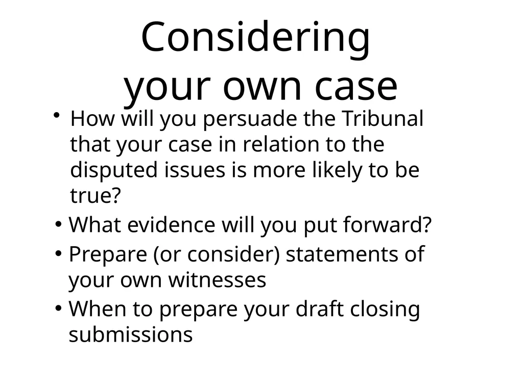 Employment Tribunal Advocacy Presented by John - slide 4 of 17