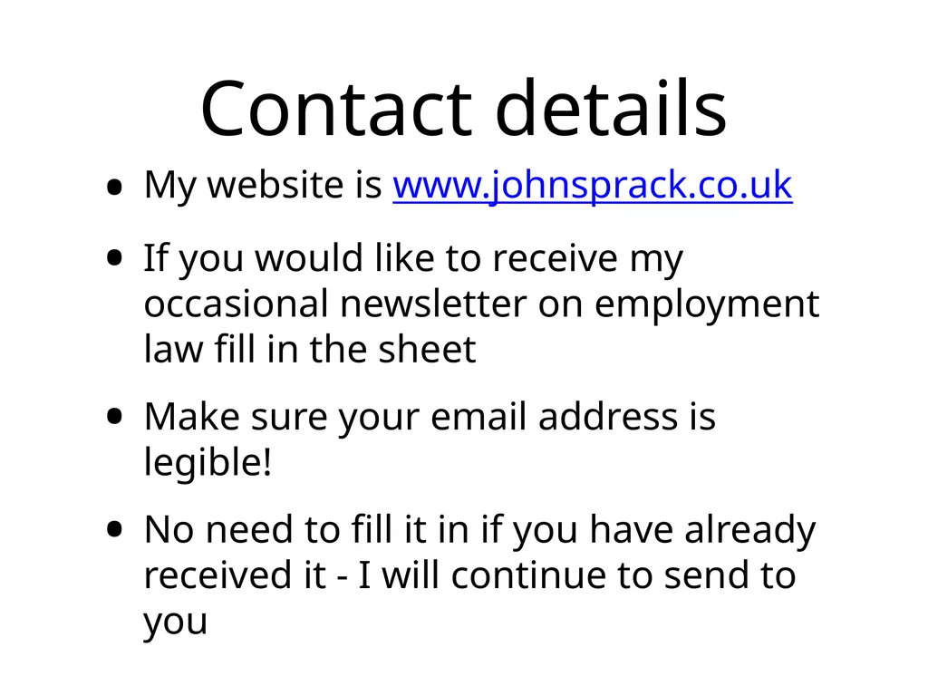 Employment Tribunal Advocacy Presented by John - slide 17 of 17