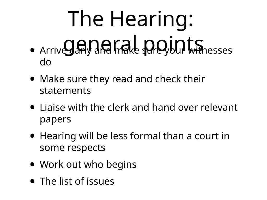 Employment Tribunal Advocacy Presented by John - slide 6 of 17