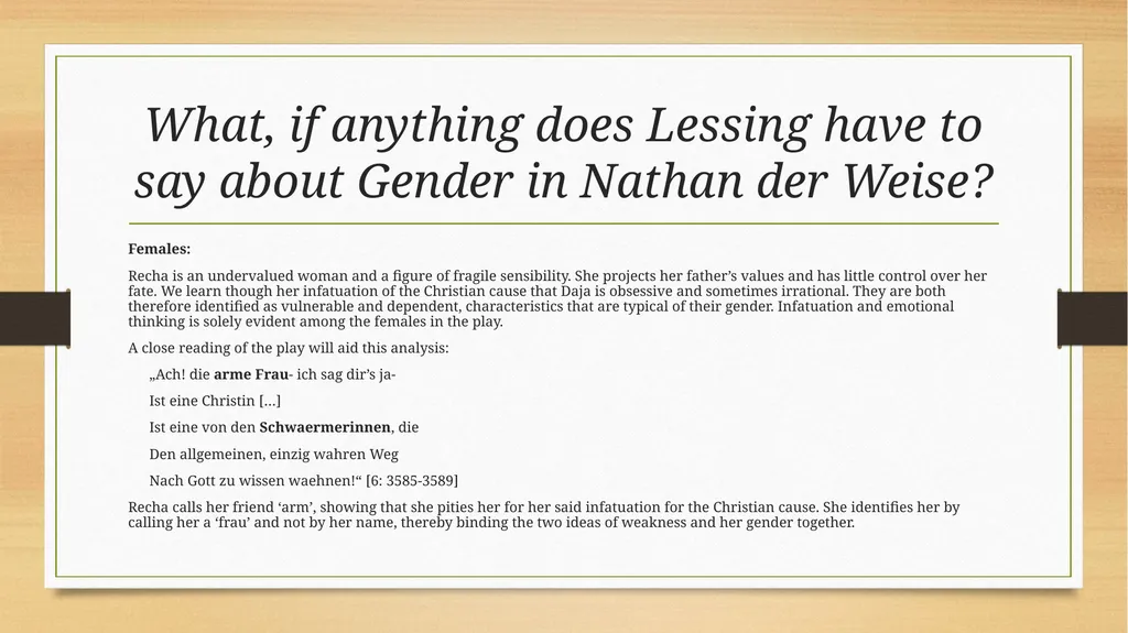 Nathan der Weise Group 1 To what extent does - slide 7 of 11