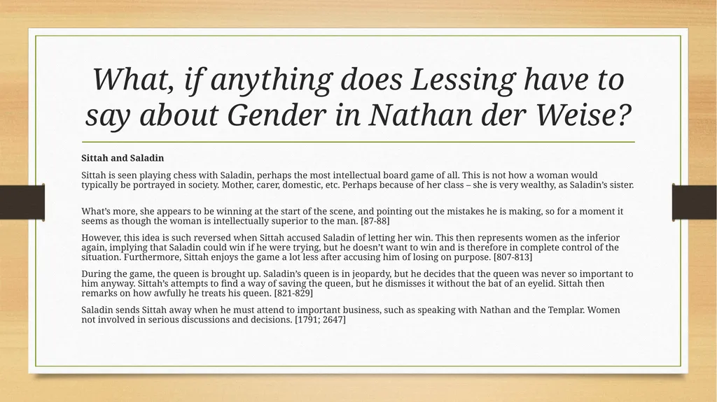 Nathan der Weise Group 1 To what extent does - slide 9 of 11