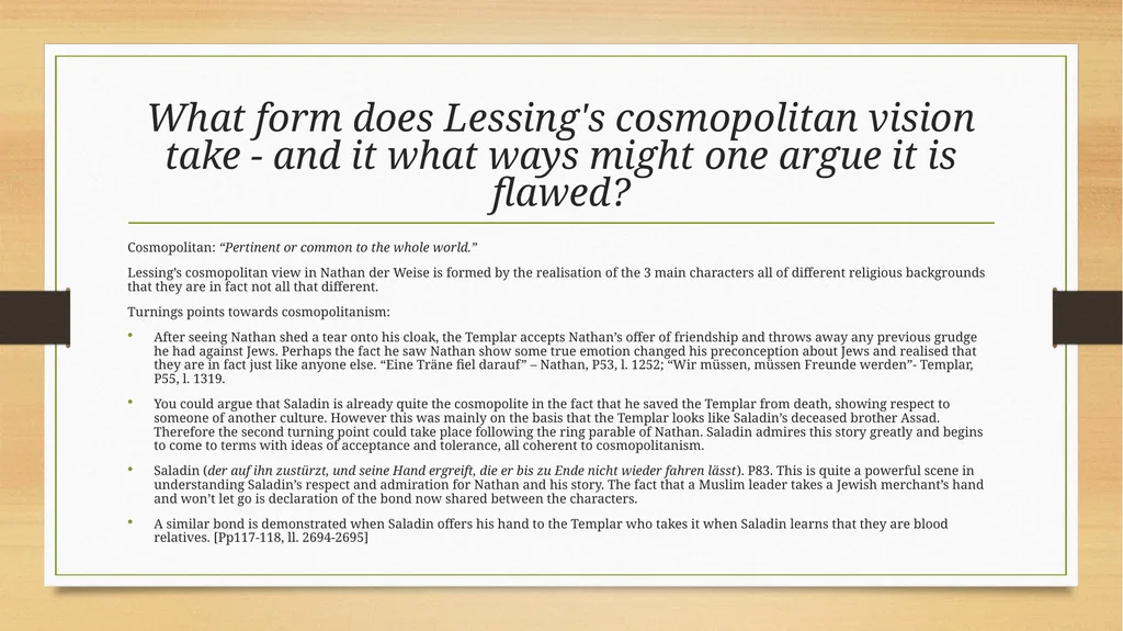 Nathan der Weise Group 1 To what extent does - slide 10 of 11
