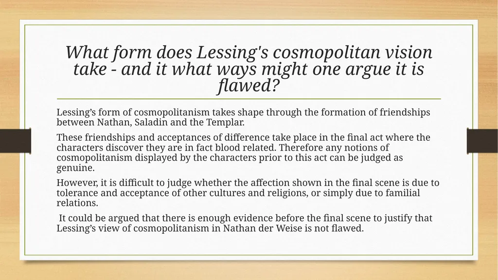 Nathan der Weise Group 1 To what extent does - slide 11 of 11