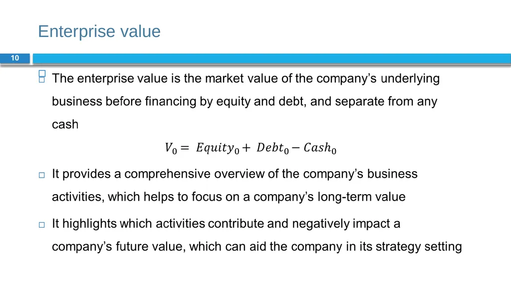 Corporate Finance for Long-Term Value Chapter 9: - slide 10 of 31