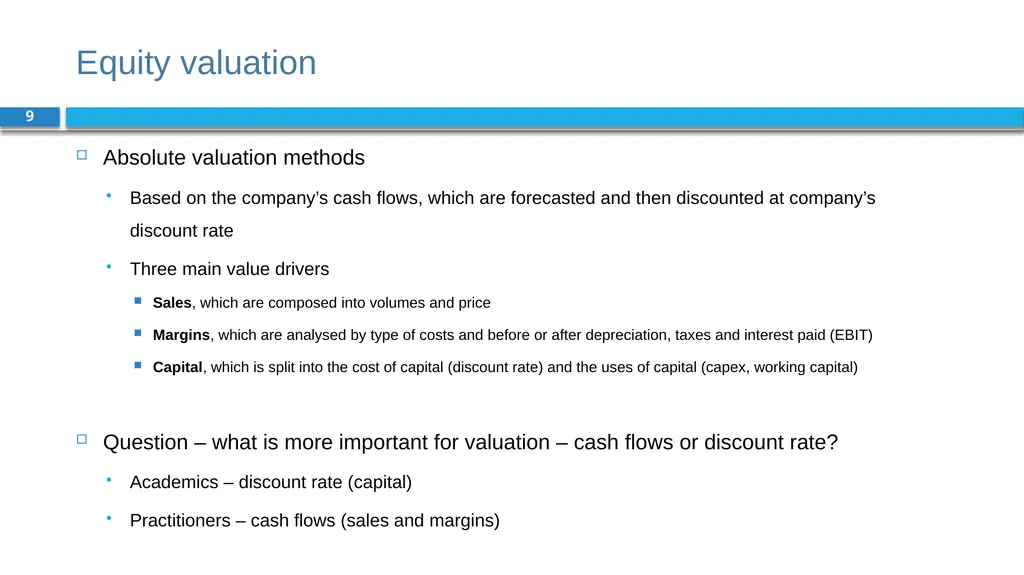 Corporate Finance for Long-Term Value Chapter 9: - slide 9 of 31
