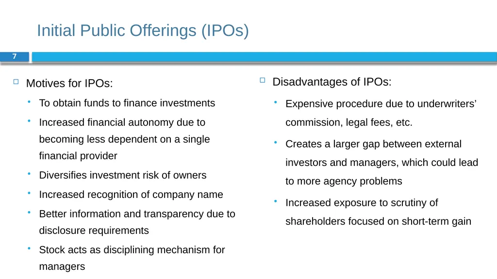 Corporate Finance for Long-Term Value Chapter 9: - slide 7 of 31