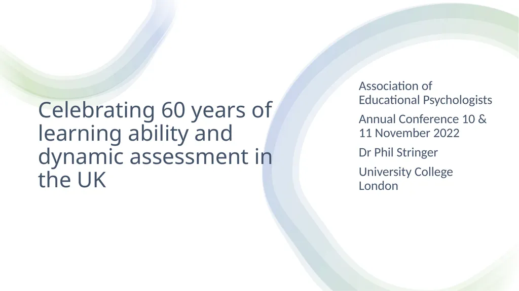 Celebrating 60 years of learning ability and - slide 1 of 22