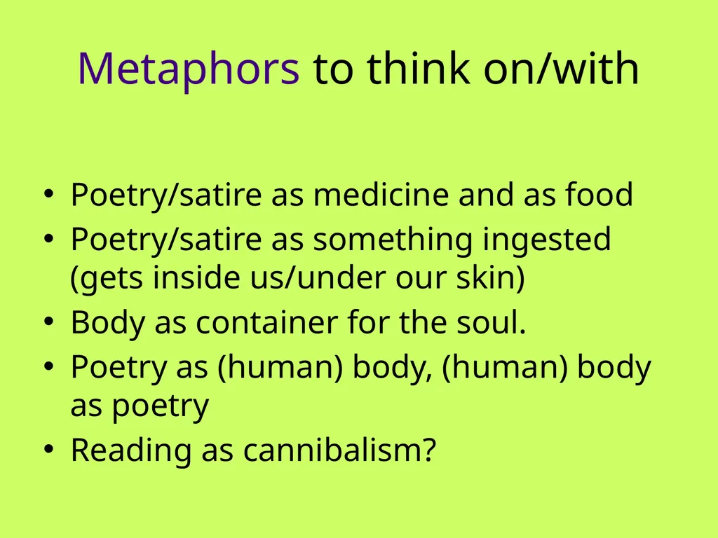The Vulnerable Body Stuffed bellies and bad taste: - slide 12 of 13