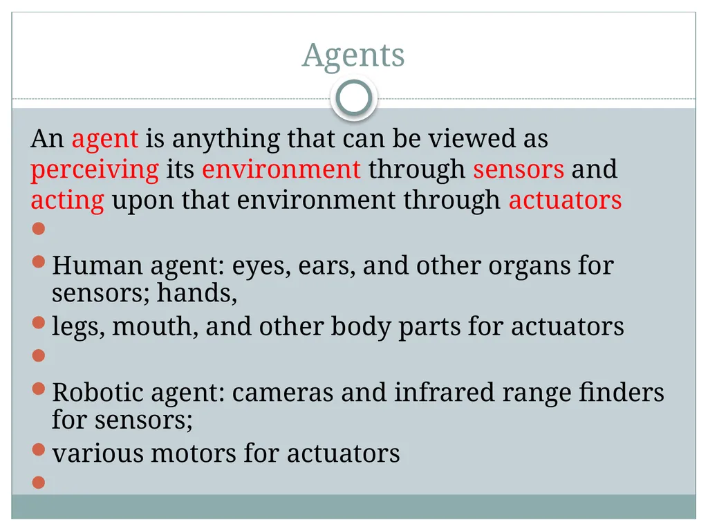 Chapter 2 Intelligent Agents Outline Agents and - slide 3 of 28