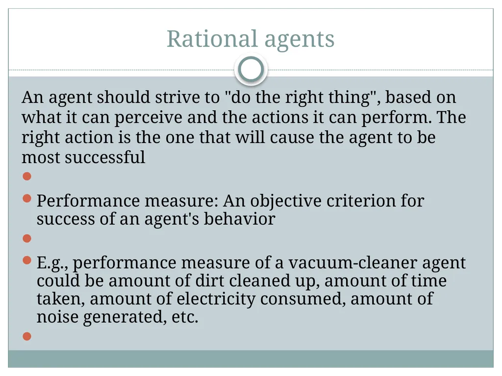 Chapter 2 Intelligent Agents Outline Agents and - slide 7 of 28
