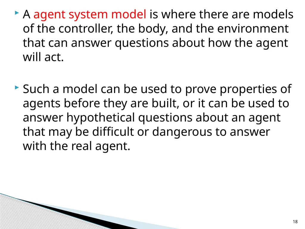 Agent Architectures and Hierarchical Control - slide 18 of 24