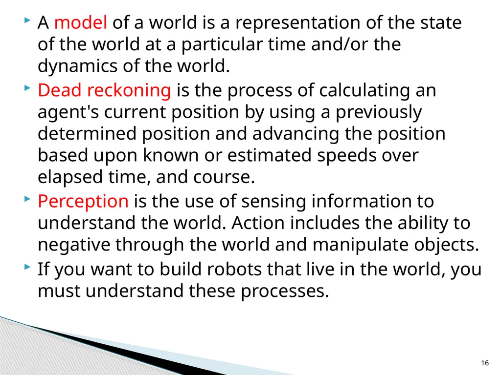 Agent Architectures and Hierarchical Control - slide 16 of 24