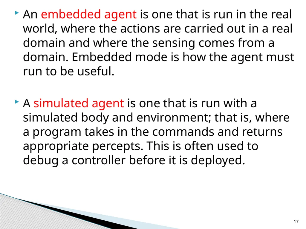 Agent Architectures and Hierarchical Control - slide 17 of 24
