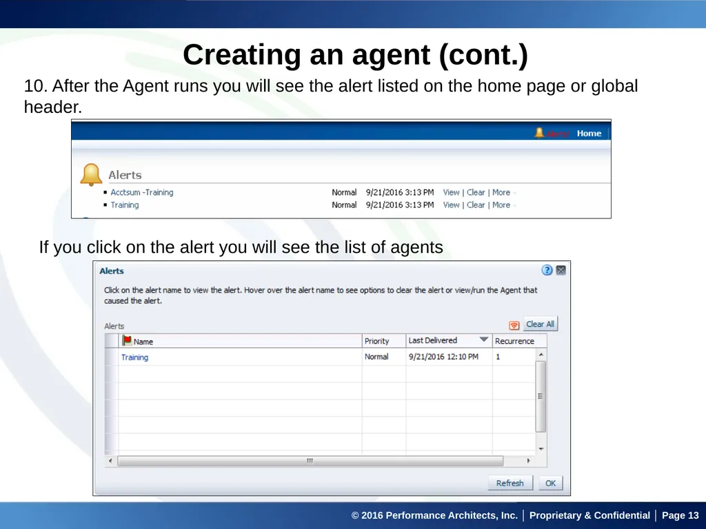 Agents in OBIEE September 22, 2016 © 2016 - slide 13 of 27